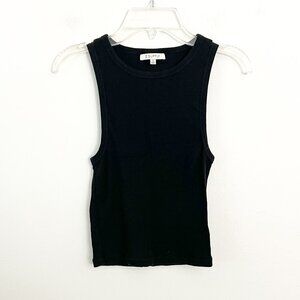 z supply // cropped black ribbed tank top S